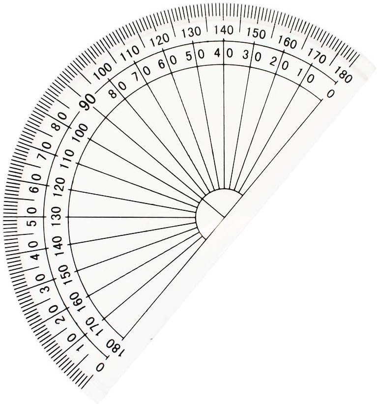 Lelines 4 Inch Protractor, Plastic Student Math Protractors, Pack of 2, Clear - Image 3
